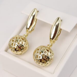 Cercei placati cu aur 14K model EEC083 - 3,5 cm