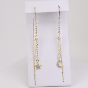 Cercei placati cu aur 14K model EEC094 - 8 cm