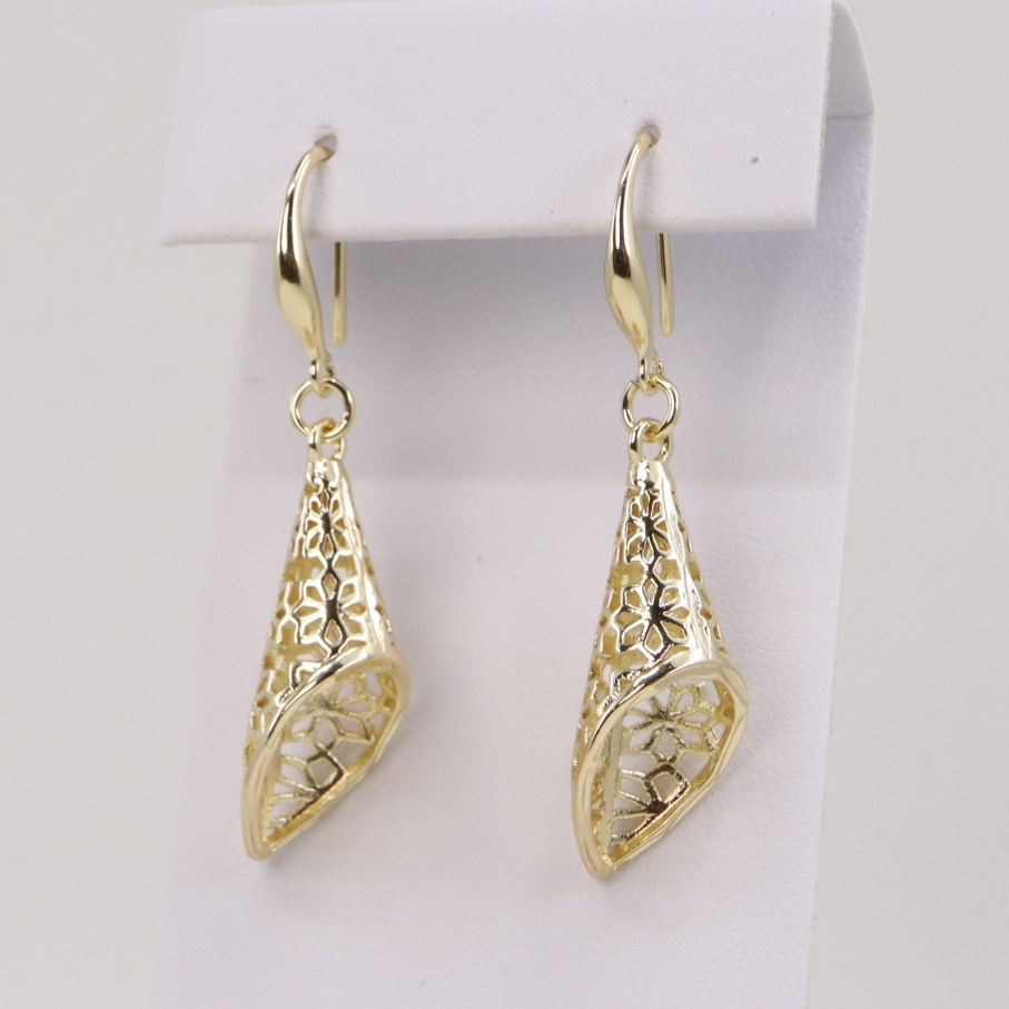 Cercei placati cu aur 14K model EEC090 - 3,5 cm