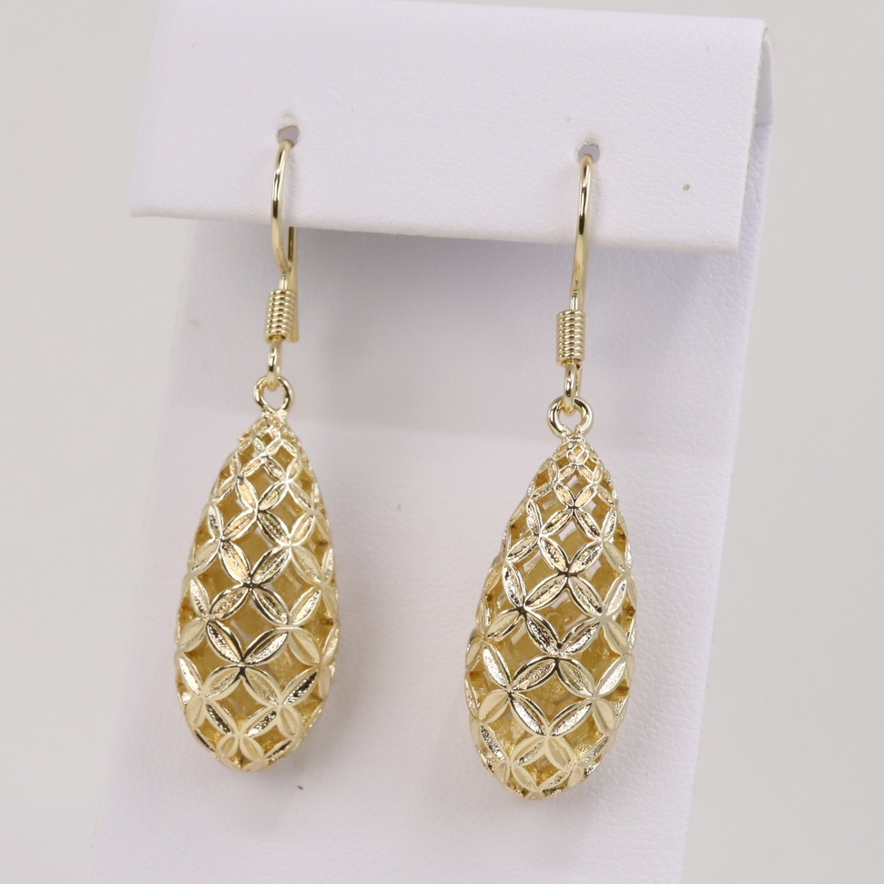 Cercei placati cu aur 14K model EEC091 - 4 cm