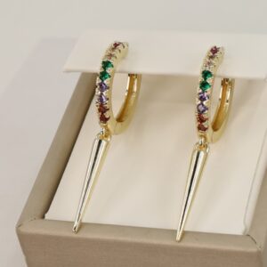 Cercei placati cu aur 14K model CJ430 - 4,5 cm