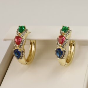 Cercei placati cu aur 14K model CJ435 - 1,4 cm