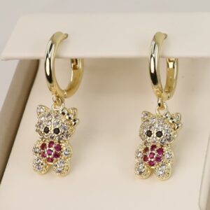 Cercei placati cu aur 14K model CJ422 - 3 cm