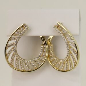 Cercei placati cu aur 14K model CJ452 - 2,5 cm