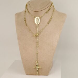 Lant rozariu placat cu aur 14K Model LL405 – 45 cm