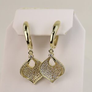 Cercei placati cu aur model CJ519 - dimensiune 3 cm