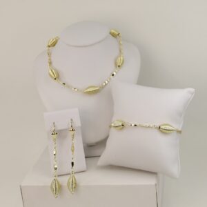 Set cercei+lant+bratara placat cu aur 14K model ST446 - 45/19/6 cm