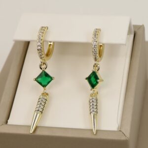 Cercei placati cu aur model CJ559 - dimensiune 4 cm