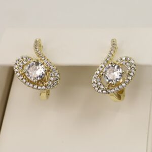 Cercei placati cu aur model CJ577 - dimensiune 1,4 cm