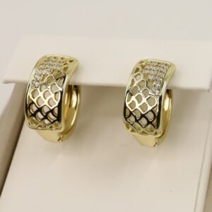 Cercei placati cu aur model CJ582 - dimensiune 1,3 cm