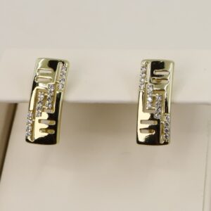 Cercei placati cu aur model CJ565 - dimensiune 1,5 cm