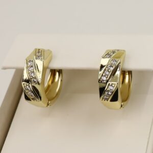 Cercei placati cu aur model CJ555 - dimensiune 1 cm