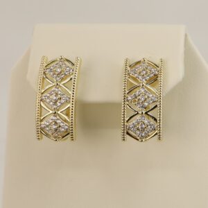 Cercei placati cu aur model CJ640 - dimensiune 1,7 cm