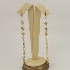 Cercei placati cu aur model CJ674 - dimensiune 11 cm