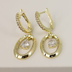 Cercei placati cu aur model CJ687 - dimensiune 4 cm