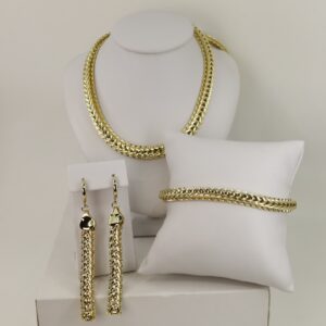 Set cercei+lant+bratara placat cu aur 14K model ST457 - 45/21/7