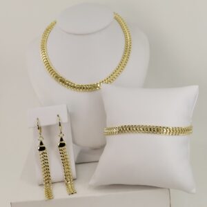 Set cercei+lant+bratara placat cu aur 14K model ST461 -  45/19/7
