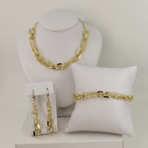 Set cercei+lant+bratara placat cu aur 14K model ST465 - 45/21/5