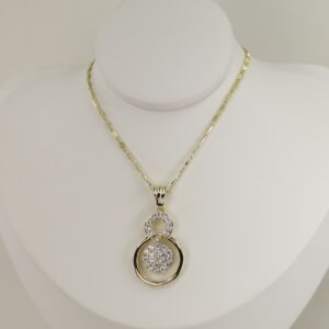 Lant cu pandativ placat cu aur 14K Model LL498 – 55 cm