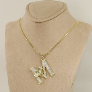 Lant cu pandativ placat cu aur 14K Model LL507 – 45 cm