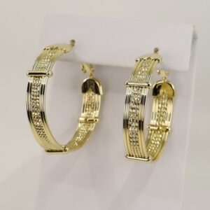 Cercei placati cu aur model CC039 - dimensiune 3 cm