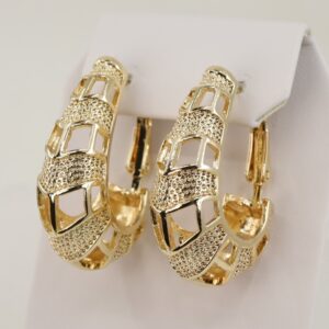 Cercei placati cu aur model CC081 - dimensiune 3,5 cm