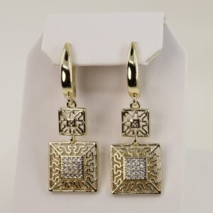 Cercei placati cu aur model CC069 - dimensiune 4,5 cm