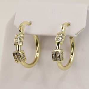 Cercei placati cu aur model CC095 - dimensiune 1,5 cm