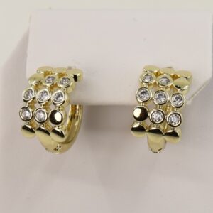 Cercei placati cu aur model CC065 - dimensiune 1,1 cm