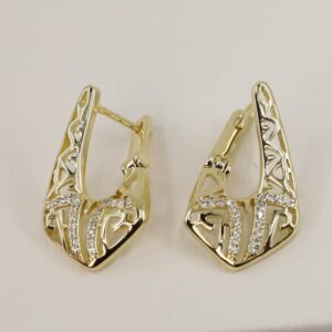 Cercei placati cu aur model CC115 - dimensiune 2,5 cm