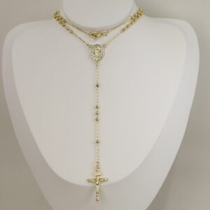 Lant rozariu placat cu aur 14K Model LL525 – 45 cm