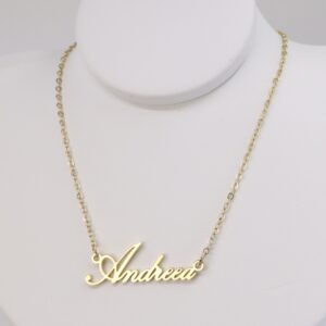 Lant cu nume - inox placat cu aur 14K Model EEL041 - Andreea - 45+5 cm