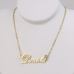 Lant cu nume - inox placat cu aur 14K Model EEL035 - Daniela - 45+5 cm
