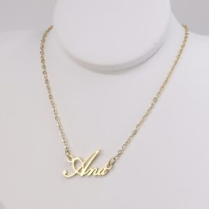 Lant cu nume - inox placat cu aur 14K Model EEL030 - Ana - 45+5 cm