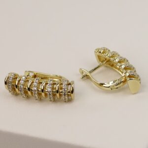 Cercei placati cu aur 14K model CJ215 - 2 cm